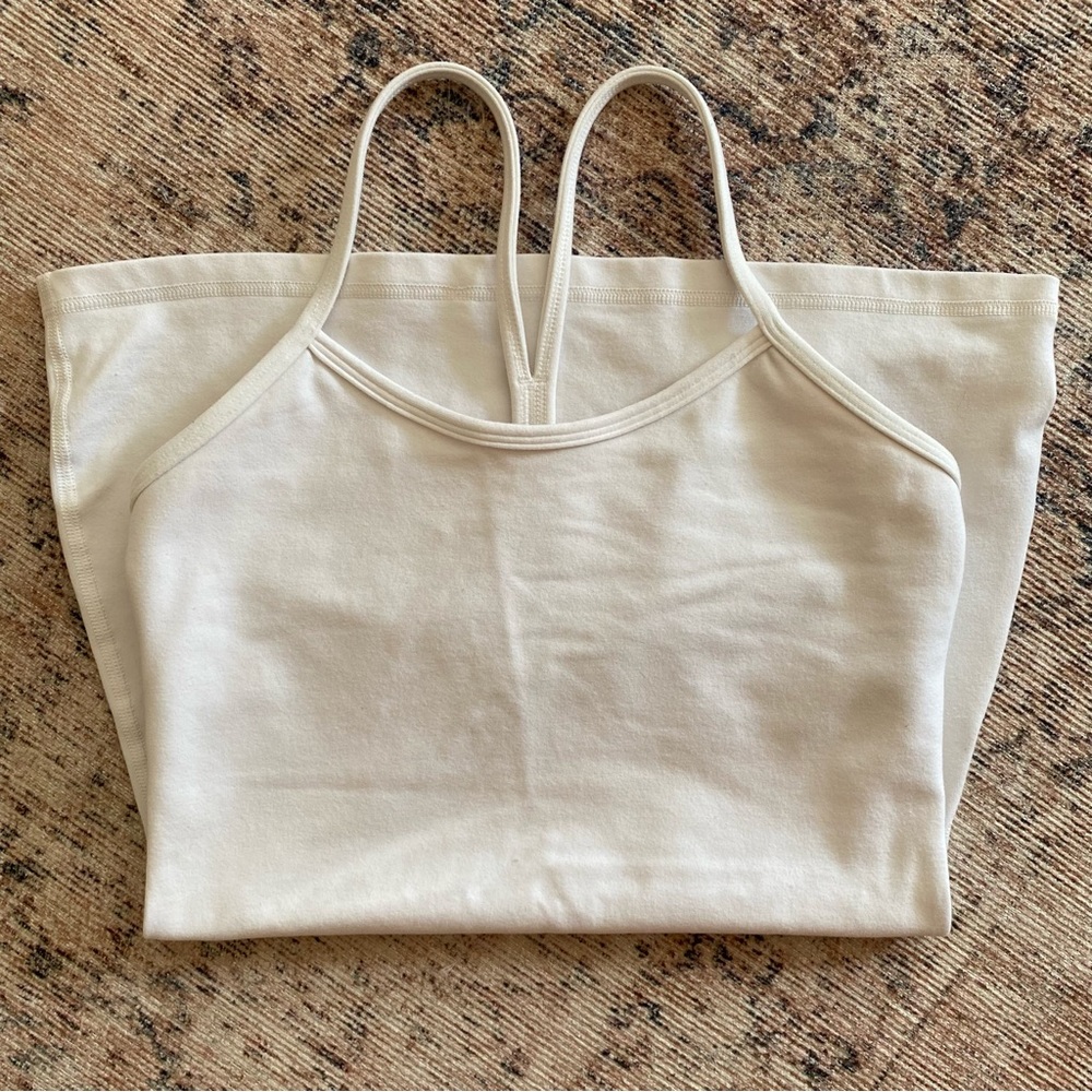 Lululemon White Power Y Tank